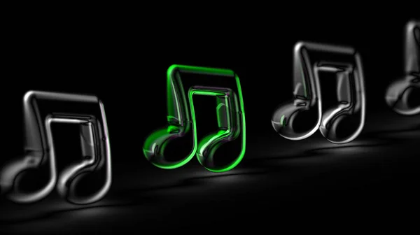 Musical Note Black Background Illustration — Stock Photo, Image