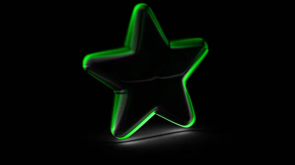 Ikona Gwiazdy Czarnym Tle Ilustracja — Zdjęcie stockowe