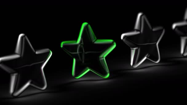 Icono Estrella Fondo Negro Grabación Bucle Ilustración — Vídeo de stock
