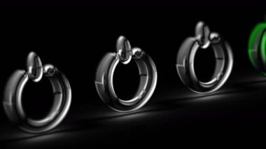 Simgeyi siyah arkaplanda sıfırla. Görüntü döngüsü. 3d Görüntü.