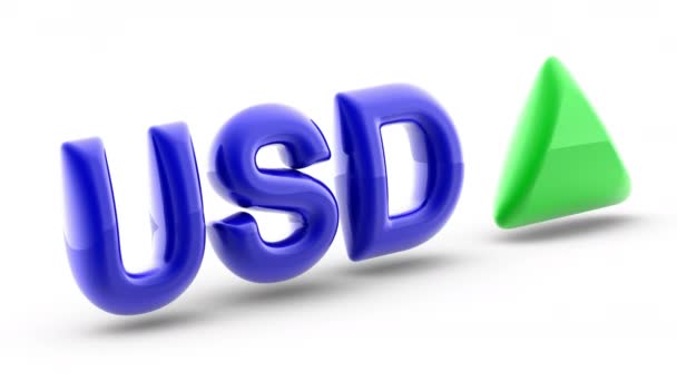 Dollar Tecken Vit Bakgrund Indexera Illustration — Stockvideo