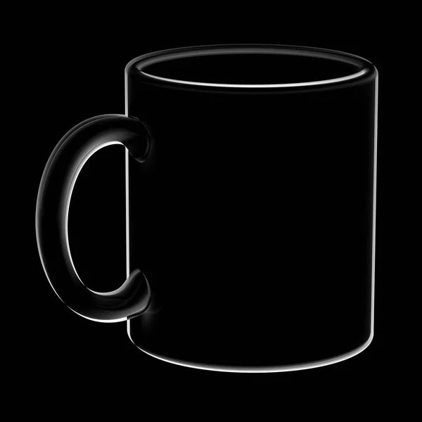黒を背景にマグカップ イラスト — ストック写真