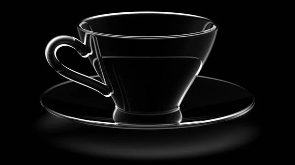 Die Tasse Auf Schwarzem Hintergrund Illustration — Stockfoto