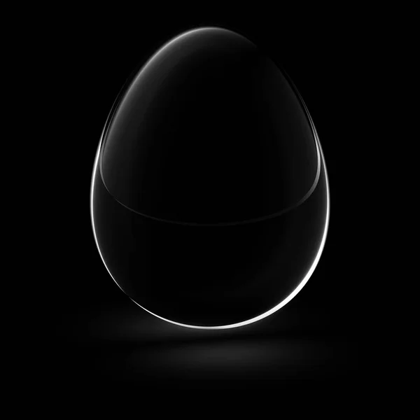 Egg shape in black surface. Illustration.