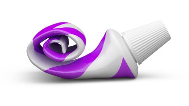 Kullanılmış plastik kozmetik macunu ya da jel tüpü. 3d Görüntü.