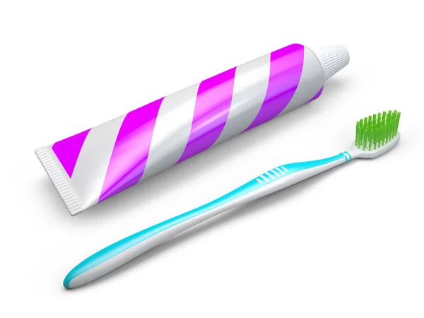 Paste Tube Toothbrush Trademarks Illustration — Stock Photo, Image