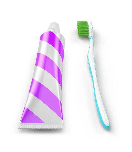 Paste Tube Toothbrush Trademarks Illustration — Stock Photo, Image