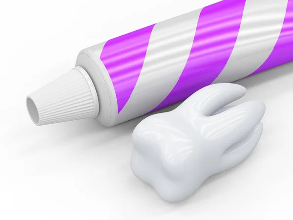 Cole Tubo Escova Dentes Sem Marcas Registadas Ilustração — Fotografia de Stock