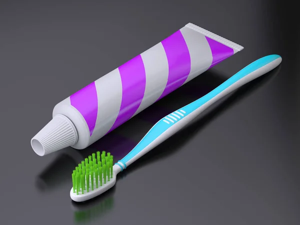 Paste Tube Toothbrush Trademarks Illustration — Stock Photo, Image