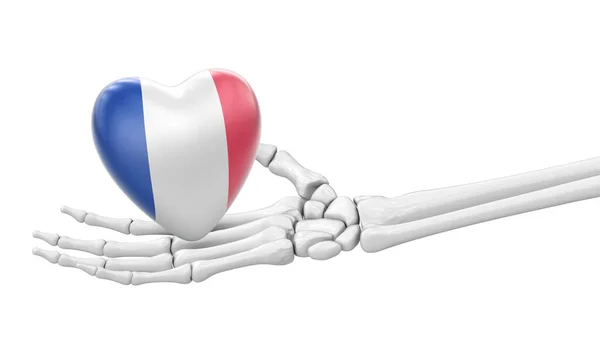 Flagge Von Frankreich Auf Dem Herzen Illustration — Stockfoto