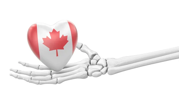 Kalbinde Kanada Bayrağı Var Görüntü — Stok fotoğraf