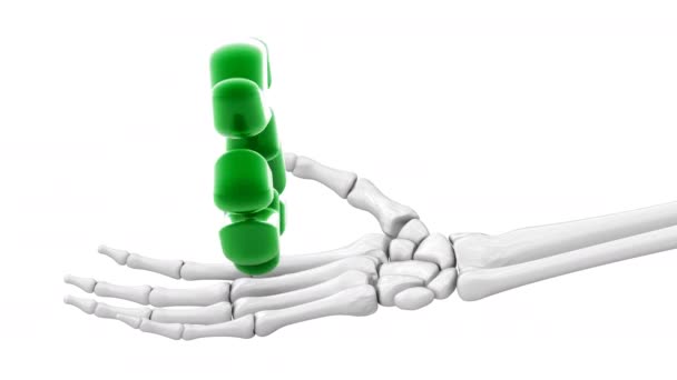 Återvinna Ikonen Skeletthand Jag Filmar Illustration — Stockvideo