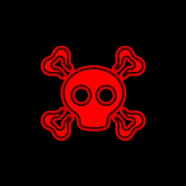 Ikona Śmierci Czarnym Tle Ilustracja — Zdjęcie stockowe