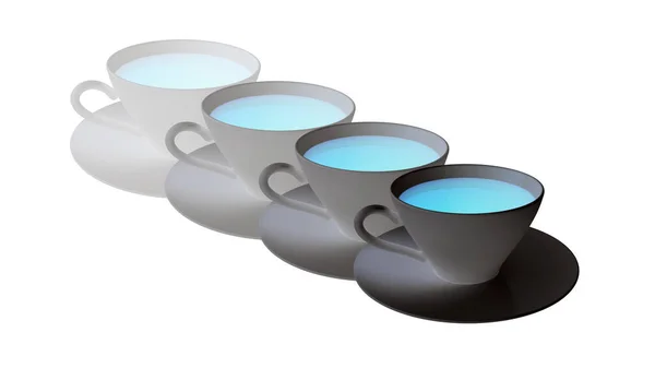 Tazza Sfondo Bianco Illustrazione — Foto Stock