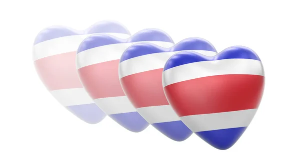 Kostarická Vlajka Bílém Pozadí Ilustrace — Stock fotografie