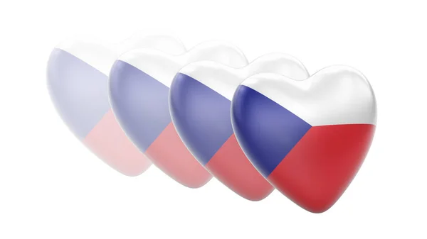 Zászló Cseh Köztársaság Fehér Háttérben Illusztráció — Stock Fotó