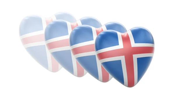 Islands Flagga Vit Bakgrund Illustration — Stockfoto