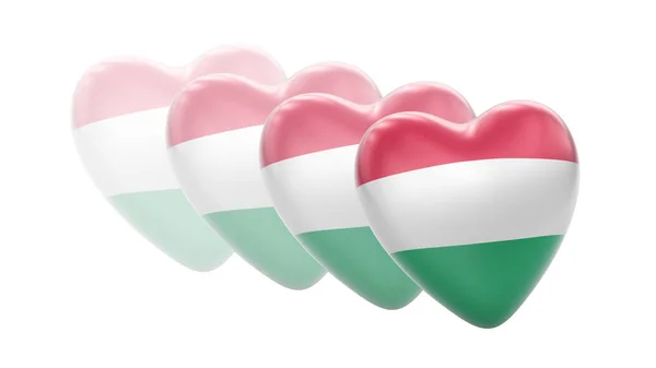 Vlag Van Hongarije Witte Achtergrond Illustratie — Stockfoto