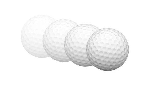 白い表面にゴルフボール 3Dイラスト — ストック写真