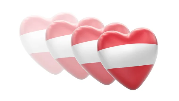 Österrikes Flagga Vit Bakgrund Illustration — Stockfoto