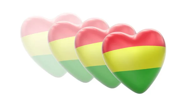 ボリビアの国旗を白地に掲げる 3Dイラスト — ストック写真