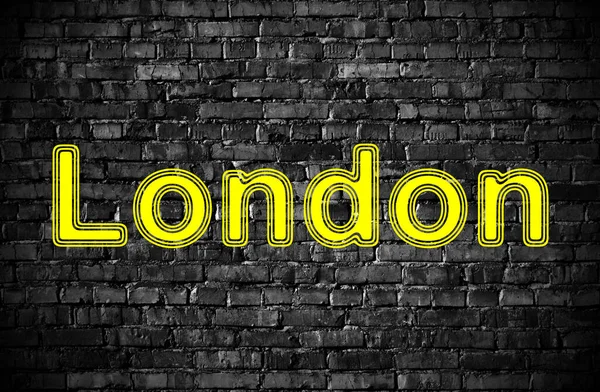 London Svart Tegelvägg Illustration — Stockfoto