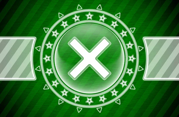 Ikona Błędu Kształcie Okręgu Zielonym Tle Paski Ilustracja — Zdjęcie stockowe