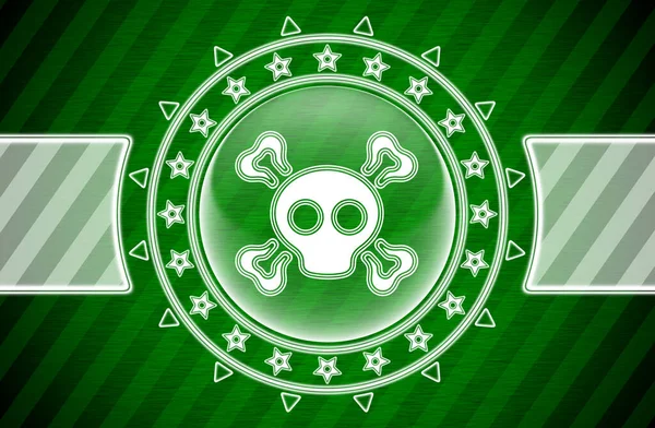 Tod Symbol Kreisform Und Grün Gestreiftem Hintergrund Illustration — Stockfoto
