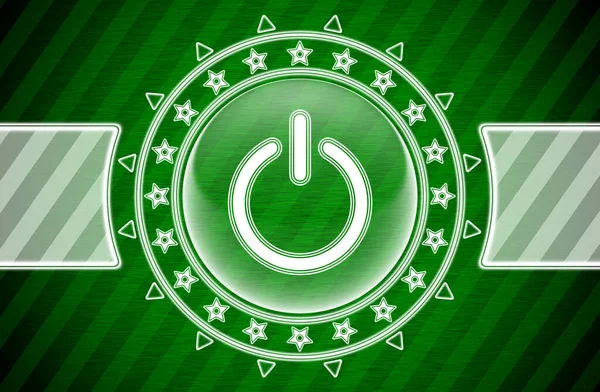 Restablecer Icono Forma Círculo Fondo Rayado Verde Ilustración —  Fotos de Stock