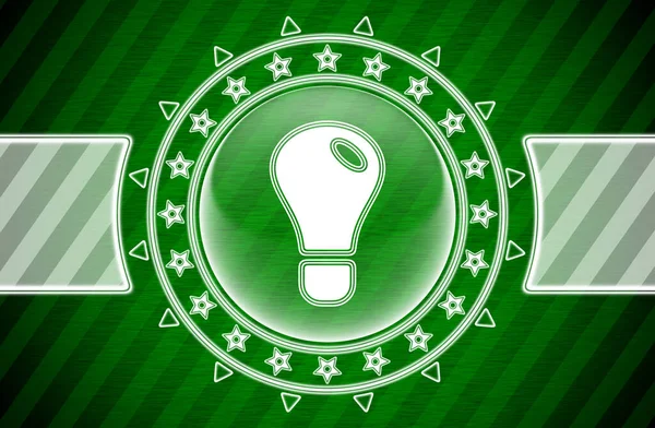 Иконка Идеи Форме Круга Зеленый Полосатый Фон Иллюстрация — стоковое фото