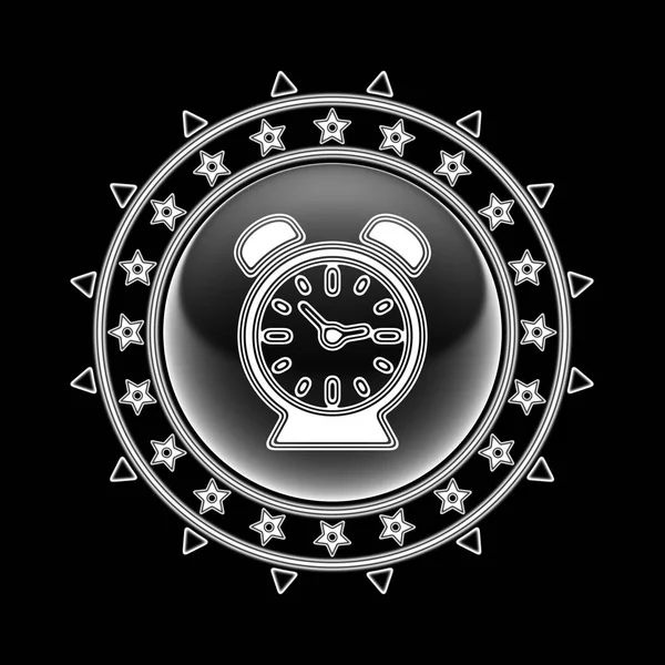 Clock Icon Circle Frame Black Background Illustration — Stock Photo, Image