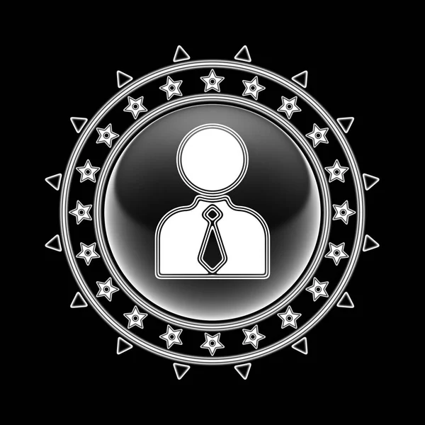 Person Icon Circle Frame Black Background Illustration — Stock Photo, Image