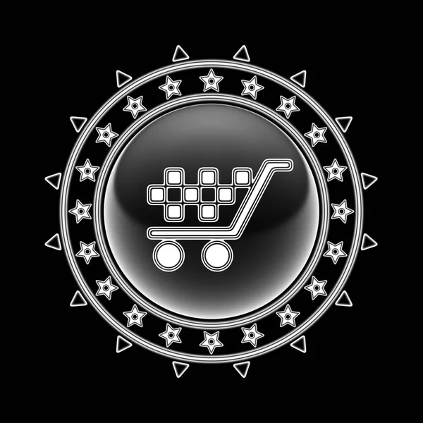 Ikona Prodeje Kruhovém Rámečku Černém Pozadí Ilustrace — Stock fotografie