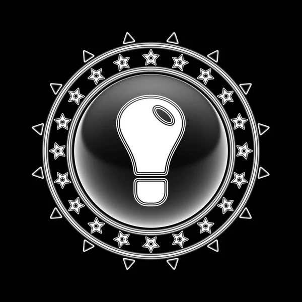 Idea Icon Circle Frame Black Background Illustration — Stock Photo, Image