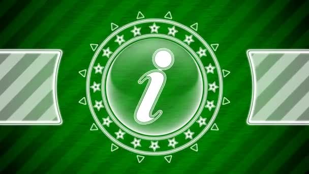 Internet Symbol Kreisform Und Grün Gestreiftem Hintergrund Illustration — Stockvideo