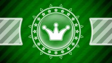 Crown simgesi daire şeklinde ve yeşil çizgili arka planda. Görüntü.