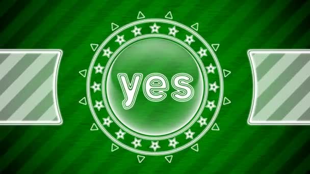 Yes Icon Circle Shape Green Striped Background Illustration — Stock Video