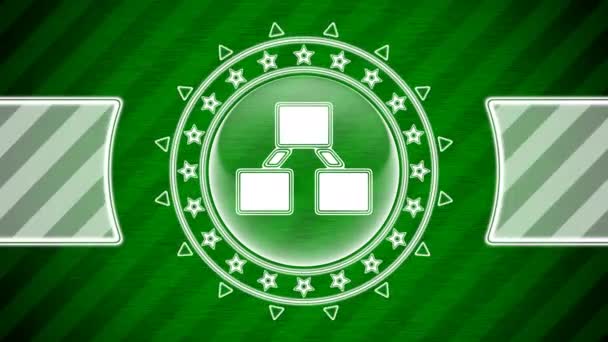 Hierarchie Symbol Kreisform Und Grün Gestreiftem Hintergrund Illustration — Stockvideo