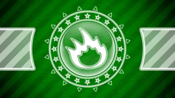 Icono Llama Forma Círculo Fondo Rayado Verde Ilustración — Vídeos de Stock