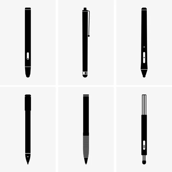 Set of stylus pens — Stock Vector