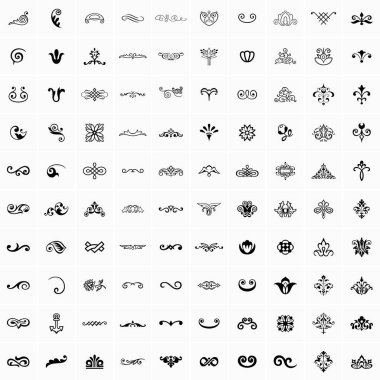 100 design elements clipart