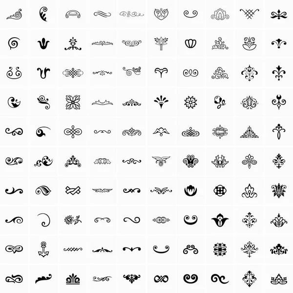 100 elementos de diseño — Archivo Imágenes Vectoriales