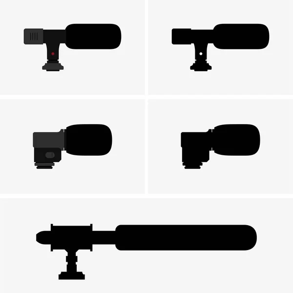 Micrófonos de cámara, imagen de sombra — Vector de stock