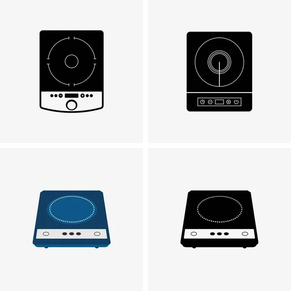 Ensemble de tables de cuisson à induction — Image vectorielle