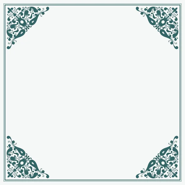 Decorative frame, green — Stock Vector