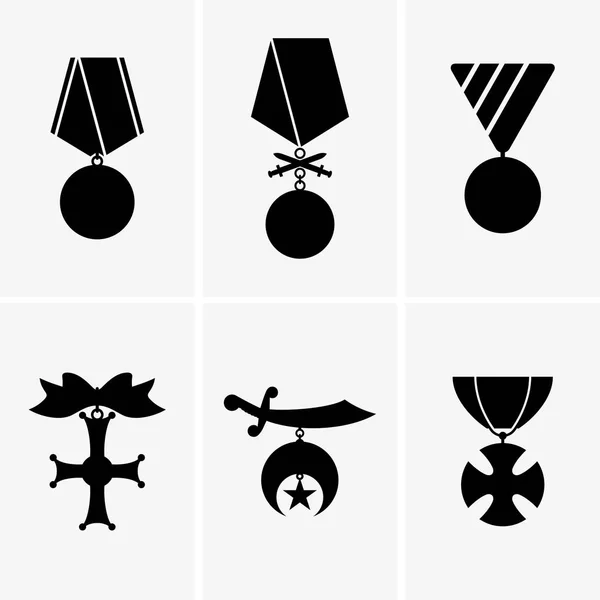 Conjunto de medalhas militares —  Vetores de Stock