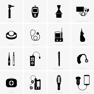 Set of home medical equipment clipart