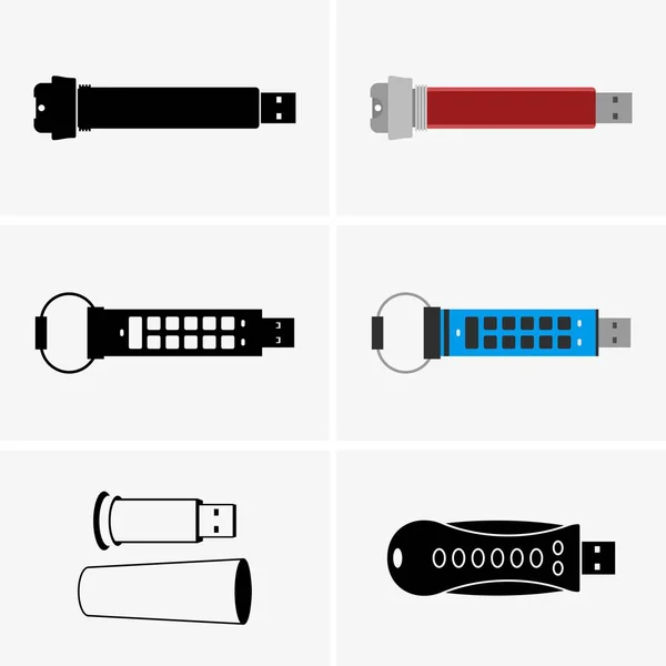 Geschützter USB-Flash-Speicher — Stockvektor