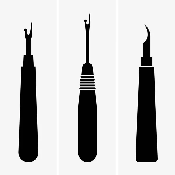 Ensemble d'arracheurs de couture — Image vectorielle