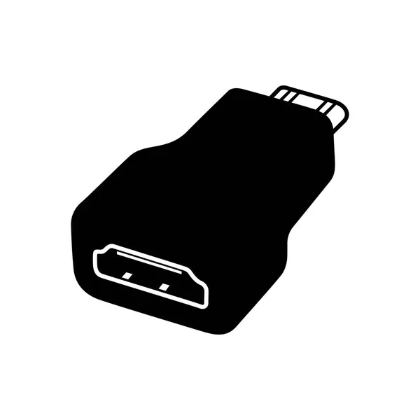 Conversor HDMI, imagen de sombra — Archivo Imágenes Vectoriales